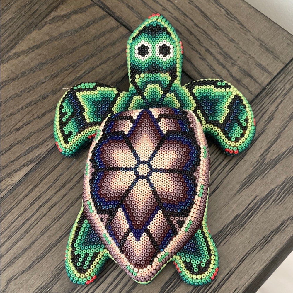 Huichol Hand Beaded Turtle Figure